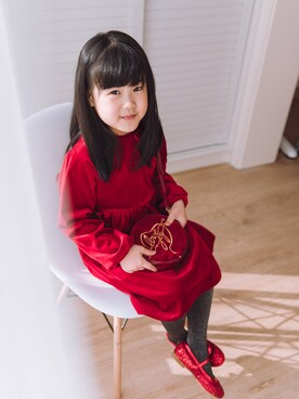 「アイテム（バレエシューズ）」を使った、salvia77さん（キッズ・120cm）の冬コーディネート