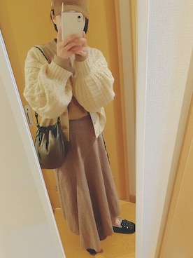 「PENDLETON（ペンドルトン）のアイテム（スカート）」を使った、occaさんさん（レディース・161cm）の冬コーディネート