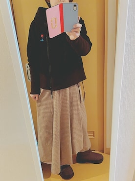「ロンクスカート」｜「アイテム（ジャケット/アウター）」を使った、occaさんさん（レディース・161cm）の冬コーディネート