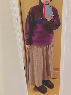 「PENDLETON（ペンドルトン）のアイテム（スカート）」を使った、occaさんさん（レディース・161cm）の冬コーディネート
