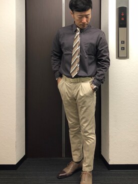 「Santoni（サントーニ）のアイテム（シューズ）」を使った、エースさん（メンズ・170cm）の春コーディネート