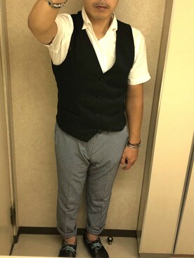 「Santoni（サントーニ）のアイテム（シューズ）」を使った、エースさん（メンズ・170cm）の夏コーディネート