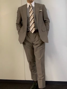 「green label relaxing（グリーンレーベルリラクシング）のアイテム（セットアップ）」を使った、エースさん（メンズ・170cm）の秋コーディネート