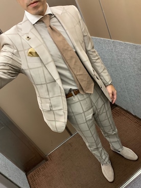 「ラテコーデ」｜「アイテム（ジャケット/アウター）」を使った、エースさん（メンズ・170cm）の春コーディネート