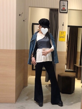 「VENCE（ヴァンス）のアイテム（パンツ）」を使った、ami🦋🤍さん（レディース・161cm）の冬コーディネート