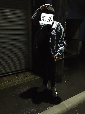 「BLACK FLAME（ブラックフレイム）のアイテム（ジャケット/アウター）」を使った、ドナルドさん（メンズ・170cm）の秋コーディネート