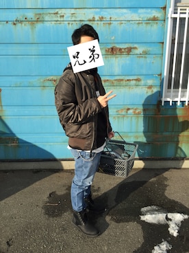 「BROOKLYNのアイテム」を使った、ドナルドさん（メンズ・170cm）の冬コーディネート