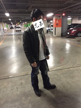 「ストリートカジュアル」｜「アイテム（MA-1）」を使った、ドナルドさん（メンズ・172cm）の春コーディネート