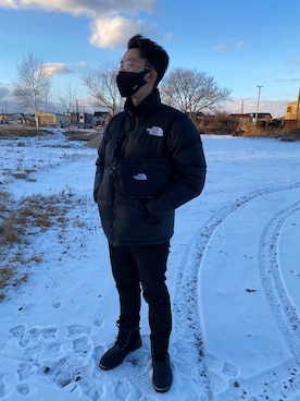 「northface」｜「アイテム（ダウンジャケット/コート）」を使った、ドナルドさん（メンズ・172cm）の冬コーディネート