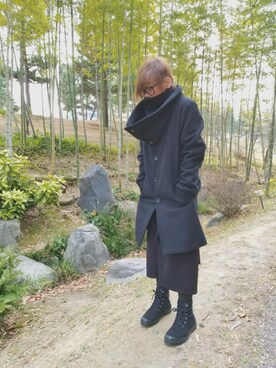 「ALBINO（アルビーノ）のアイテム（ジャケット/アウター）」を使った、小麦さん（レディース・153cm）の冬コーディネート
