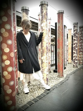 「ALBINO（アルビーノ）のアイテム（その他アウター）」を使った、小麦さん（レディース・153cm）の冬コーディネート