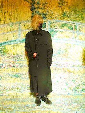 「Yohji Yamamoto（ヨウジヤマモト）のアイテム（その他アウター）」を使った、小麦さん（レディース・153cm）の秋コーディネート