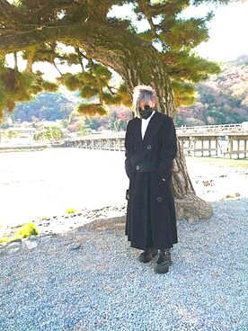「Y's（ワイズ）のアイテム（その他アウター）」を使った、小麦さん（レディース・153cm）の冬コーディネート
