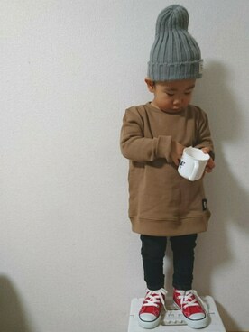 「CHOWDER by pony go round（チャウダーバイポニーゴーラウンド）のアイテム」を使った、ゆう×いおさん（キッズ・80cm）の冬コーディネート