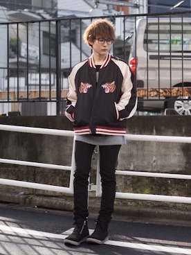 「GLAMB by glamb（グラムバイグラム）のアイテム（ジャケット/アウター）」を使った、細海 佑成さん（メンズ・170cm）の冬コーディネート