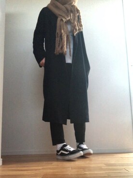 「zozoデニム」｜「アイテム（チェスターコート）」を使った、geronさん（レディース・158cm）の冬コーディネート