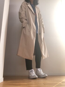 「zozoデニム」｜「アイテム（トレンチコート）」を使った、geronさん（レディース・158cm）の冬コーディネート