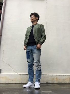 「アイテム（MA-1）」を使った、takeさん（メンズ・170cm・40代）の春コーディネート