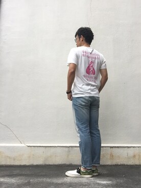 「GDC（ジーディーシー）のアイテム（シューズ）」を使った、takeさん（メンズ・170cm）の夏コーディネート