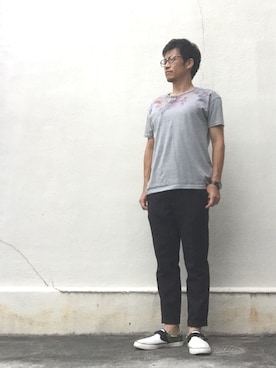 「GDC（ジーディーシー）のアイテム（シューズ）」を使った、takeさん（メンズ・170cm）の夏コーディネート