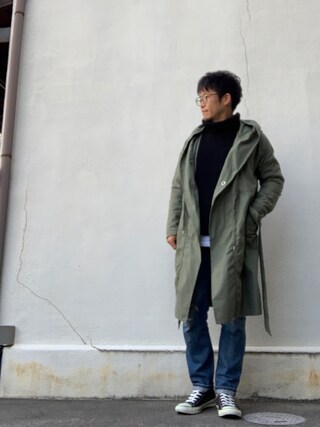 take使用「rehacer（rehacer : Over Hooded Military Coat MADE IN OKAYAMA JAPAN）」的時尚穿搭