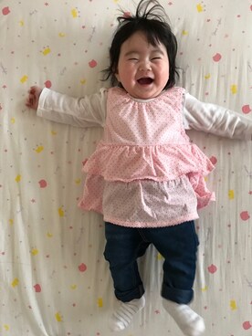 「アイテム（アンサンブル）」を使った、AKNさん（キッズ・70cm）の春コーディネート