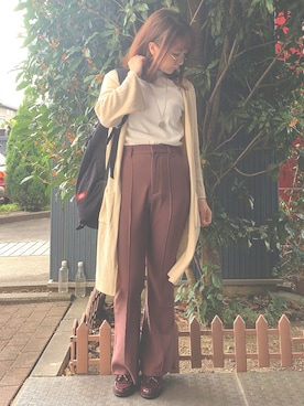 「ロングカーディガン」｜こりんさん（レディース・153cm・20代）の秋コーディネート