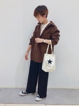 「CONVERSE（コンバース）のconverse（コンバース） ALL STAR OX（オールスターOX）（スニーカー）」を使った、Kanaさん（レディース・153cm）の秋コーディネート
