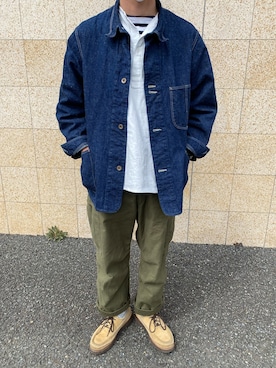 「Buzz Rickson's（バズリクソンズ）のアイテム（カーゴパンツ）」を使った、Randyさん（メンズ・173cm）の春コーディネート