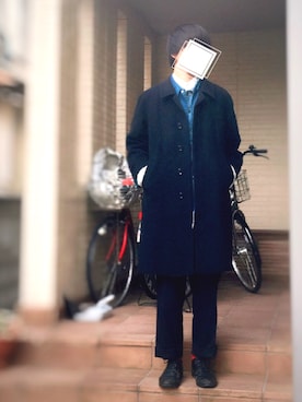 「アイテム（ステンカラーコート）」を使った、akira さん（メンズ・177cm・10代）の春コーディネート