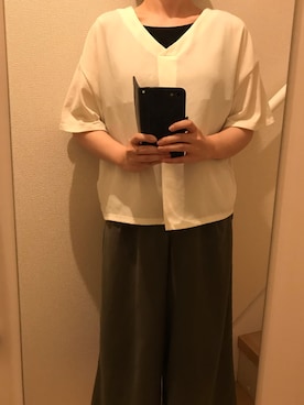 「A part by（アパートバイ）のアイテム（セットアップ）」を使った、mi_hoさん（レディース・157cm）の秋コーディネート