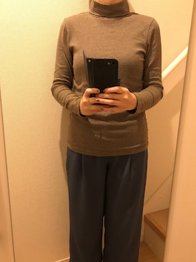 「UNIQLO（ユニクロ）のアイテム（セットアップ）」を使った、mi_hoさん（レディース・157cm）の秋コーディネート