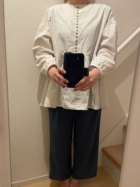 「ノーカラー」｜「アイテム（セットアップ）」を使った、mi_hoさん（レディース・157cm）の春コーディネート