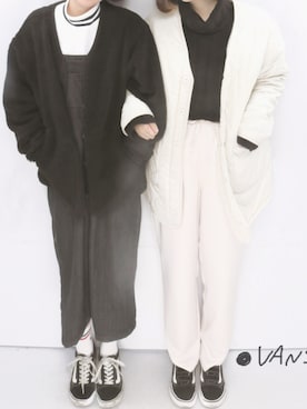 「韓国」｜「アイテム（オールインワン・サロペット）」を使った、공 ( gon ）さん（レディース・160cm）の冬コーディネート