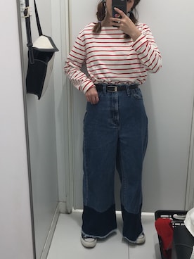 「UNIQUE（ユニーク）のアイテム（トップス）」を使った、62.yさん（レディース・150cm）の春コーディネート