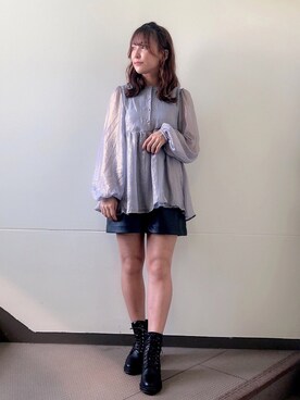 「Heather（ヘザー）のインヒールワークブーツ　894854（ブーツ）」を使った、S A E (tanapi)さん（レディース・158cm）の秋コーディネート