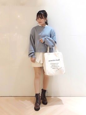 「Heather（ヘザー）のインヒールワークブーツ　894854（ブーツ）」を使った、S A E (tanapi)さん（レディース・158cm）の秋コーディネート