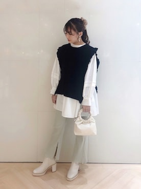 「Heather（ヘザー）のアイテム（ワンピース/ドレス）」を使った、S A E (tanapi)さん（レディース・158cm）の冬コーディネート