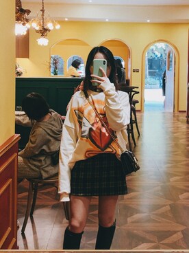 「PINKO（ピンコ）のアイテム」を使った、杨婷さん（レディース・161cm）の冬コーディネート