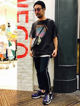 「カラーレンズ」｜「アイテム（ニットキャップ/ビーニー）」を使った、金城直輝さん（メンズ・170cm）の夏コーディネート