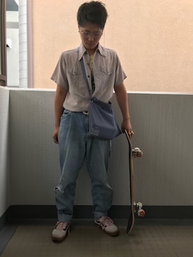 「trinity（トリニティ）のアイテム」を使った、ｭｩｬまん🐷さん（メンズ・168cm）の春コーディネート