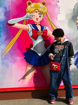 「ユニバ」｜「アイテム（サロペット/オーバーオール）」を使った、ｭｩｬまん🐷さん（メンズ・168cm）の冬コーディネート