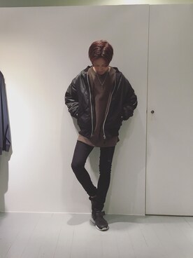 「Lui's（ルイス）のアイテム（MA-1）」を使った、ゆうたさん（メンズ・170cm）の冬コーディネート