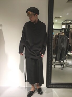 「ラッドミュージシャン」｜「アイテム（ハンチング/ベレー帽）」を使った、ゆうたさん（メンズ・170cm）の冬コーディネート