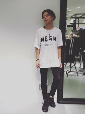 【美品】MSGM エムエスジーエム ロゴ Tシャツ MDM60