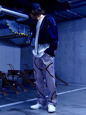 「Yohji Yamamoto（ヨウジヤマモト）のアイテム（デニムジャケット）」を使った、ゆうたさん（メンズ・170cm）の冬コーディネート