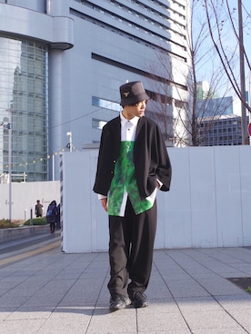 「Lui's（ルイス）のアイテム（ノーカラージャケット）」を使った、ゆうたさん（メンズ・170cm）の春コーディネート