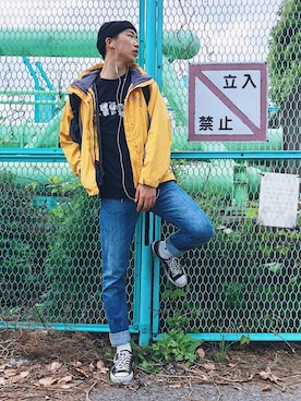 「アイテム（マウンテンパーカー）」を使った、KAIさん（メンズ・174cm・10代）の春コーディネート