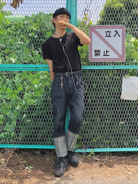 「タックイン」｜KAIさん（メンズ・174cm）の夏コーディネート