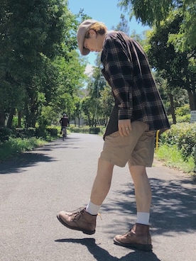 「アイテム（ハンチング/ベレー帽）」を使った、KAIさん（メンズ・174cm・20代）の夏コーディネート